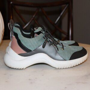 SAM EDELMAN MEENA SNEAKER SHOES US SIZE 6.5 GREEN BLACK WHITE